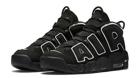 nike uptempo black and white